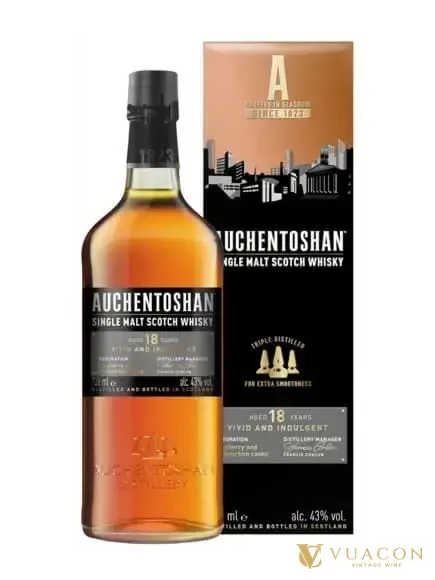 Auchentoshan 18 năm – single Malt Scotch, Lowland, Scotland, 700ml