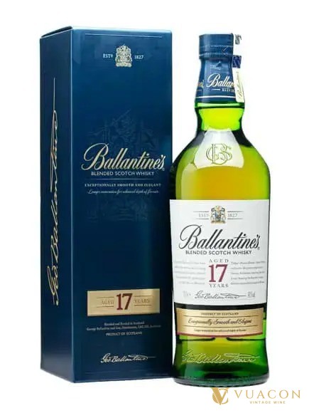 Rượu Ballantine's 17 năm hộp xanh navy, blended Scotch 40%