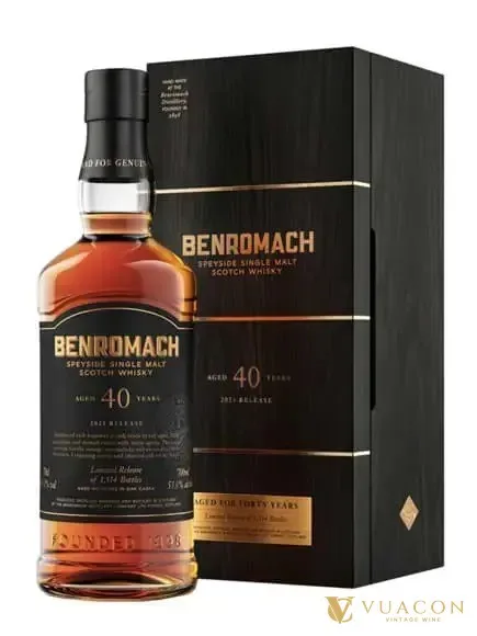 Benromach 40 năm – 2023 Release – cask Strength, Speyside, Scotland, 700ml