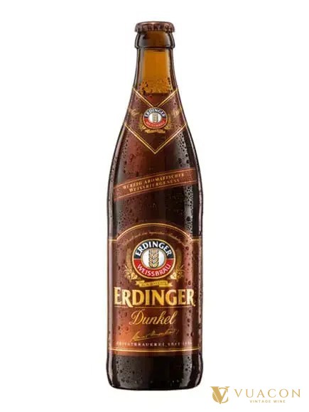 Chai bia Erdinger Dunkel, bia lúa mì đen Đức