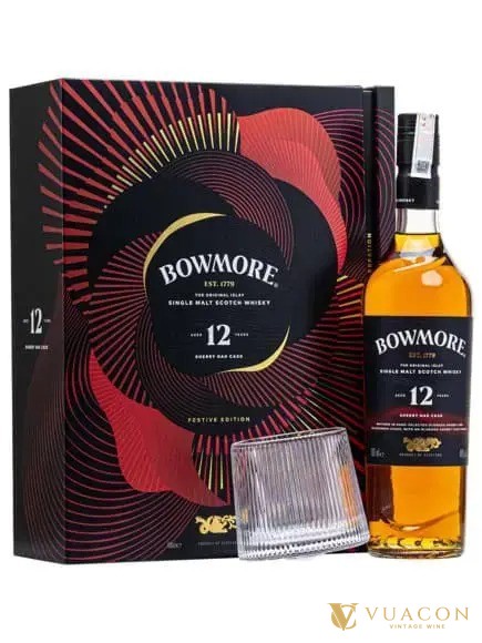 Bowmore 12 năm Sherry Oak hộp quà Tết 2026 whisky Islay
