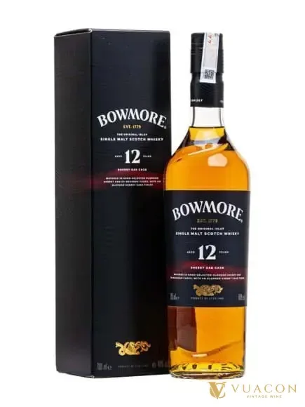 Bowmore 12 năm – Sherry OaK Islay Single Malt Scotch Whisky – Scotland, 700ml