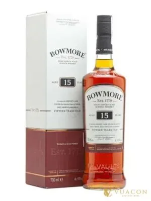 Bowmore 15 năm Islay Single Malt Scotch Whisky – Scotland, 700ml