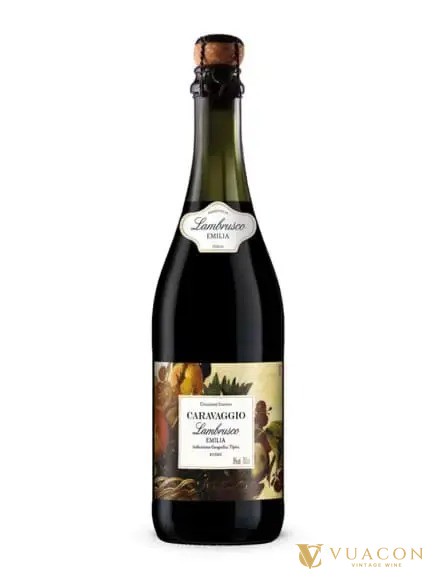 Chai Caravaggio Lambrusco Emilia Amabile Rosso, rượu vang đỏ ngọt Ý