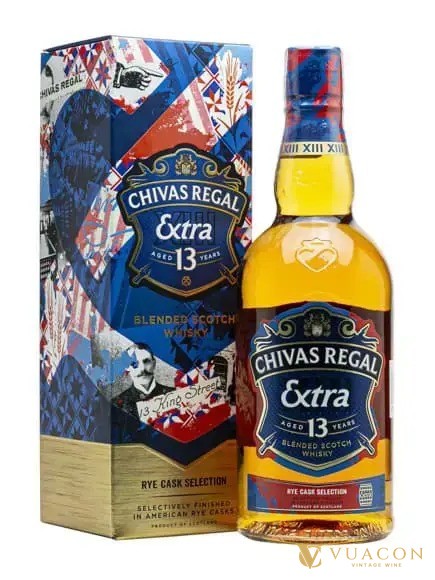 Chivas Extra 13 năm Rye Cask Selection hộp xanh đỏ, chivas 13 năm