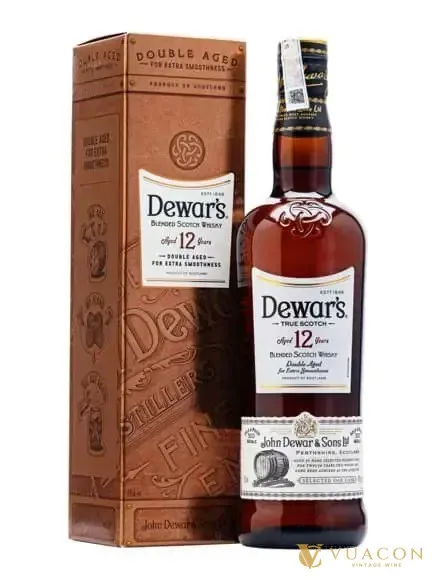Dewar’s 12 năm – blended Scotch, Scotland, 700ml – chai và nhãn