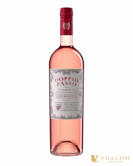 Chai Doppio Passo Primitivo Rose, vang hồng từ nho primitivo