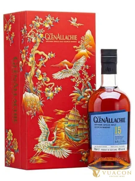 GlenAllachie 15 năm – Hộp quà Tết 2026 – single Malt Scotch, Speyside, Scotland, 700ml