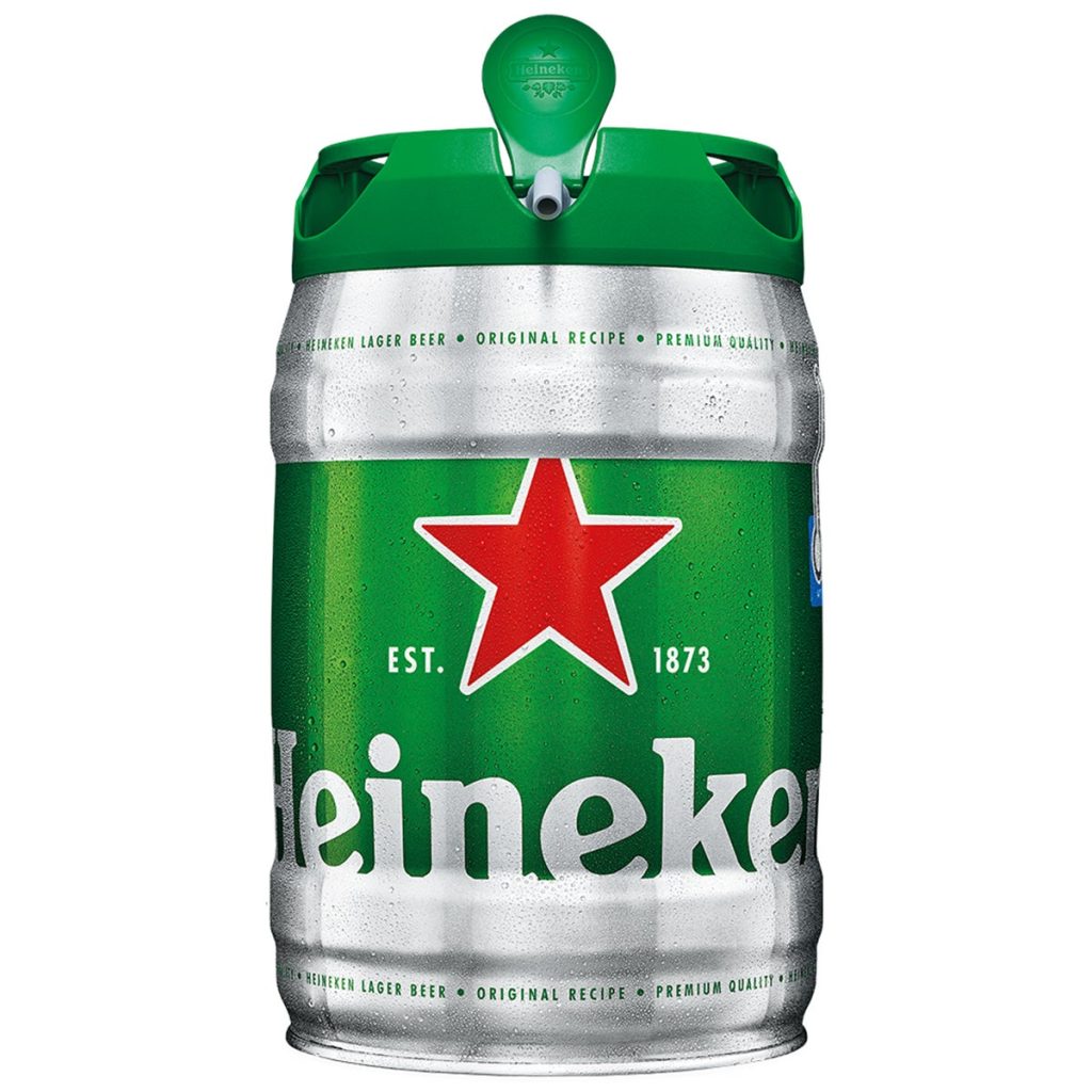 Bom bia Heineken 5 lít màu xanh lá, ngôi sao đỏ