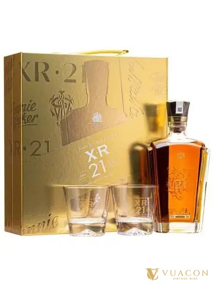 Hộp quà vàng John Walker & Sons XR 21 năm Tết 2026 kèm hai ly