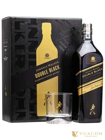 Johnnie Walker Double Black 1L hộp quà Tết 2026 kèm ly
