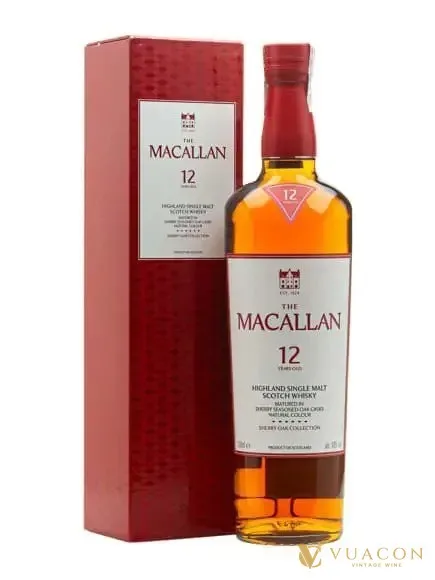 Macallan 12 năm – Sherry Oak Speyside Single Malt Scotch Whisky – Scotland, 700ml