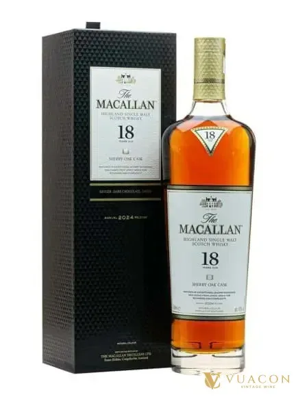 Macallan 18 năm – Sherry Oak 2024 – single Malt Scotch, Speyside, Scotland, 700ml