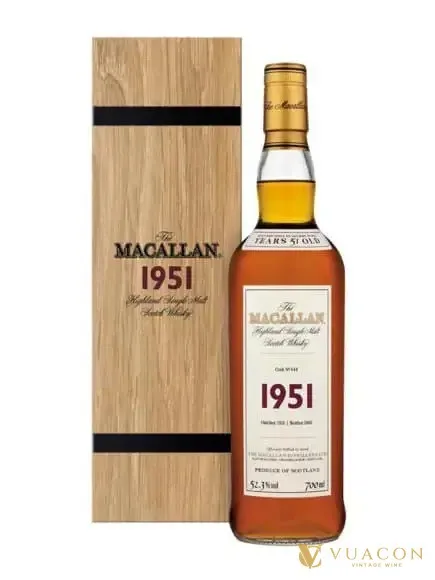 Macallan 1951 – 51 năm Cask No. 644 Fine & Rare – single Malt Scotch, Speyside, Scotland, 700ml