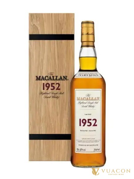 Macallan 1952 Fine and Rare Cask No. 627 hộp gỗ