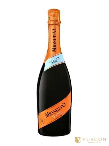 Chai Mionetto 0.0% Alcohol Free, vang sủi không cồn của Ý