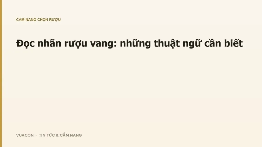 Đọc nhãn rượu vang: những thuật ngữ cần biết