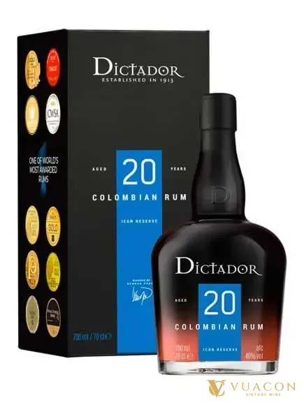 Rum Dictador 20 năm, rượu rum Colombia ủ theo hệ solera