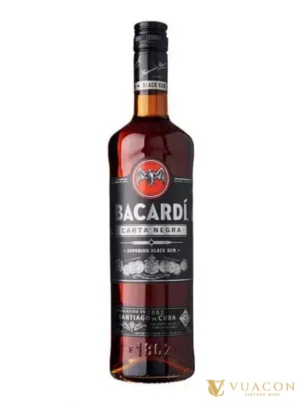 Rượu Bacardi Carta Negra Black, rum đen dùng làm bánh tiramisu và nấu ăn