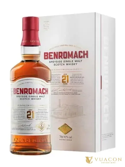 Rượu Benromach 21 năm – single Malt Scotch, Speyside, Scotland, 700ml