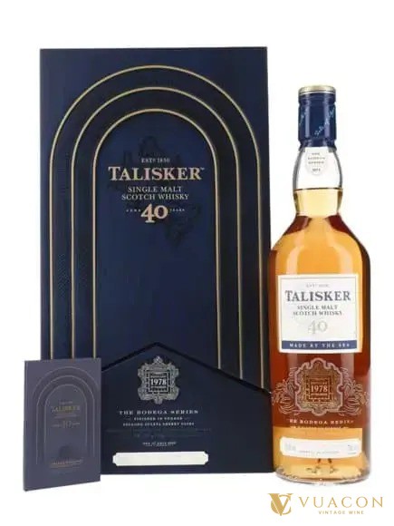 Rượu Talisker 1978 40 năm, chai Talisker già nhắc tới trong tin talisker 2026, cùng năm cất với thùng Talisker 1978 trong The Twelve 2026
