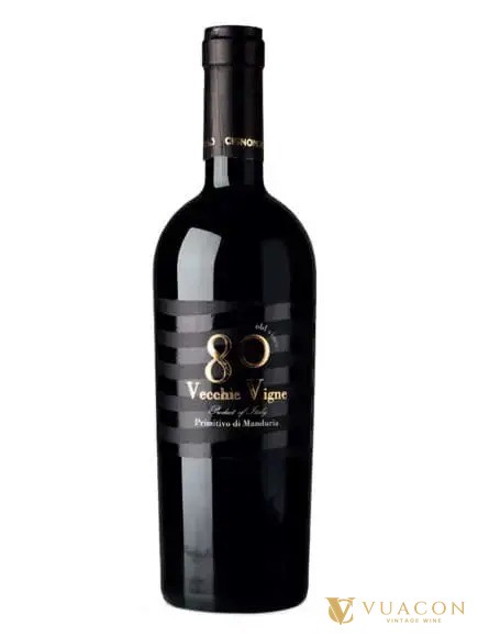 Chai vang 80 Vecchie Vigne Primitivo di Manduria