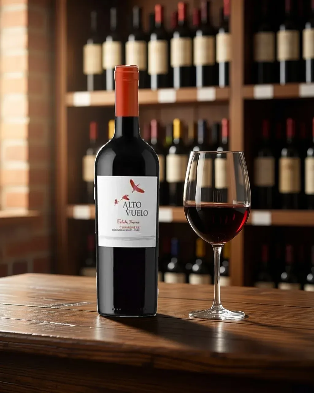 Rượu vang Alto Vuelo Estate Series Carmenere – Chile, 750ml (ảnh bối cảnh)