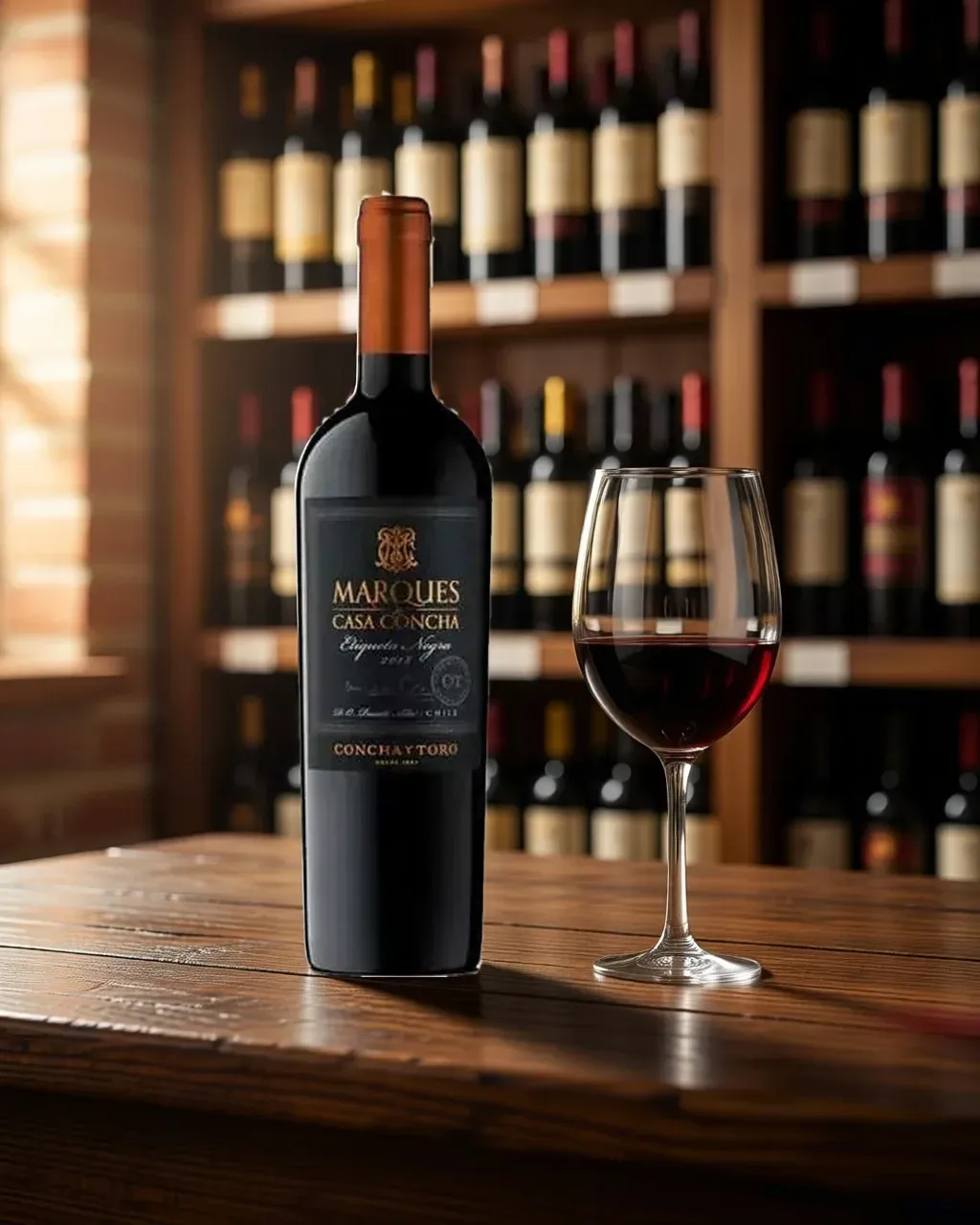 Rượu vang Concha Y Toro Marques de Casa Concha Etiqueta Negra – Maipo, Chile, 750ml (ảnh bối cảnh)