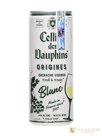 Rượu vang lon Cellier des Dauphins Blanc 250ml – Pháp