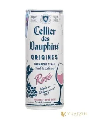 Rượu vang lon Cellier des Dauphins Rose 250ml – Pháp