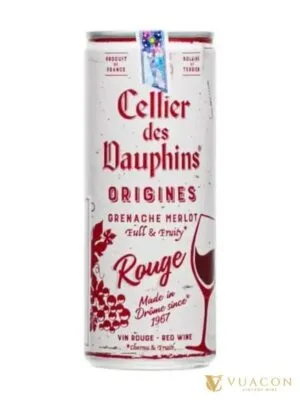 Rượu vang lon Cellier des Dauphins Rouge 250ml – Pháp