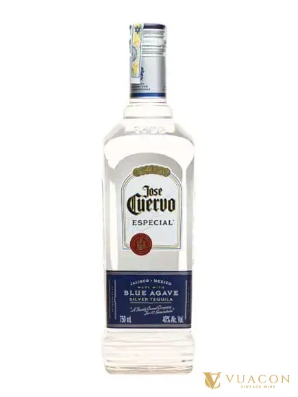 Chai Tequila Jose Cuervo Especial Silver nắp bạc, nhãn trắng xanh