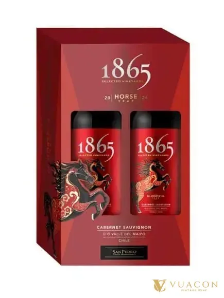 Vang 1865 Cabernet Sauvignon Horse Edition – Hộp quà đôi – Chile, 750ml