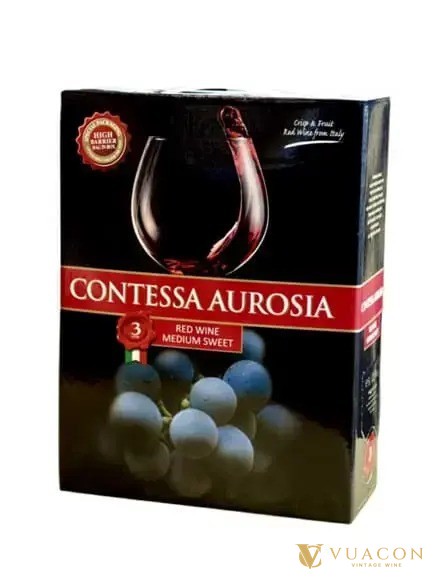 Vang bịch Contessa Aurosia vang đỏ ngọt vừa 3 lít