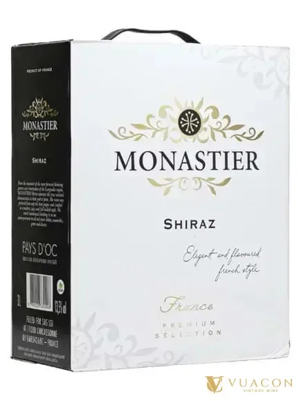 Vang bịch Monastier Shiraz 3L – Pháp, 3000ml