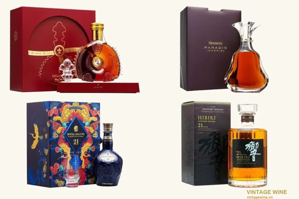 Vỏ chai rượu ngoại đẹp: Louis XIII, Hennessy Paradis Impérial, Royal Salute 21 và Hibiki 21 (ảnh thật)