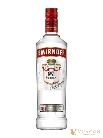Chai vodka Smirnoff Red No.21 nhãn đỏ trắng