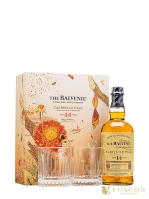 Balvenie 14 năm Caribbean Cask – Hộp quà Tết 2027 – single Malt Scotch, Speyside, Scotland, 700ml