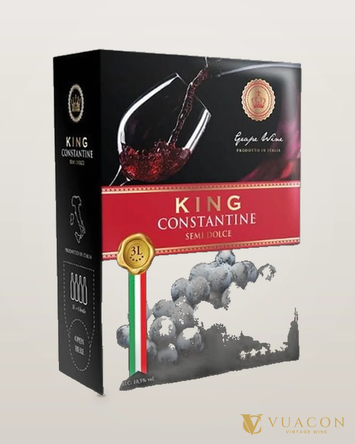 Bịch King Constantine Semi Dolce – chai chính hãng tại Vua Cồn