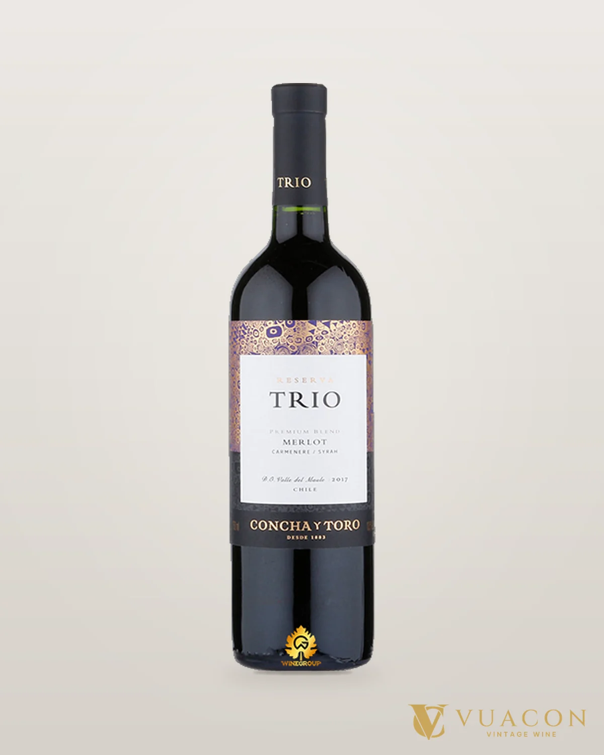 Concha Y Toro Trio Reserva Merlot – Carmenere – Syrah – chai chính hãng tại Vua Cồn