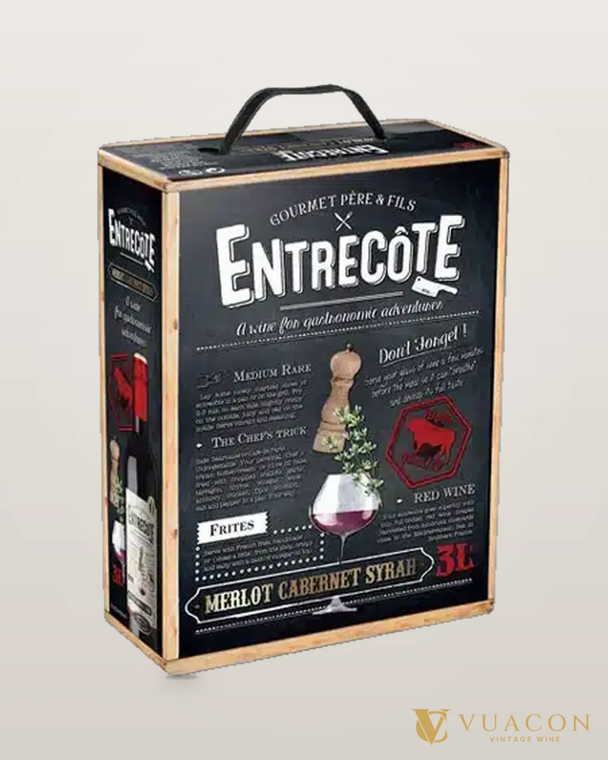 Entrecote Merlot Cabernet Sauvignon – chai chính hãng tại Vua Cồn