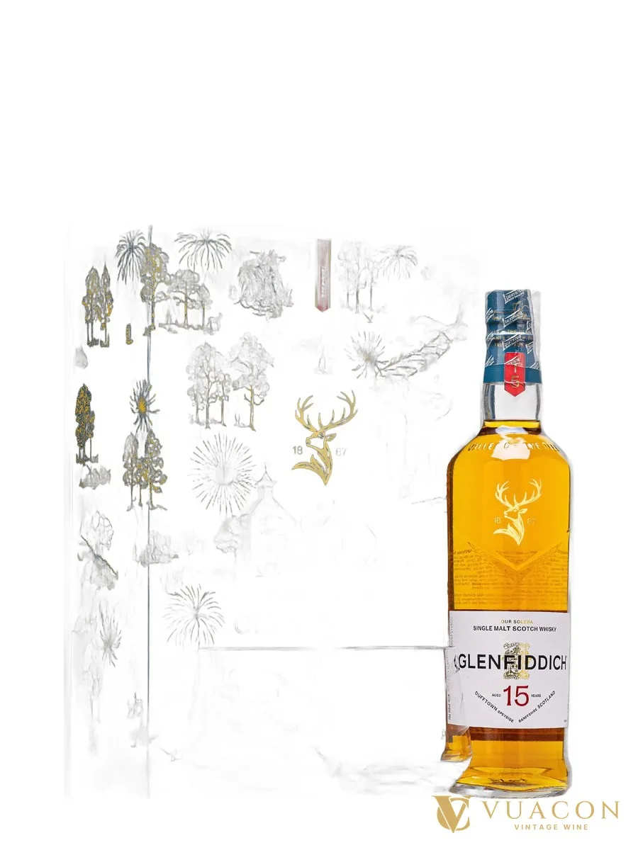 Glenfiddich 15 năm – Hộp quà Tết 2027 – single Malt Scotch, Speyside, Scotland, 700ml