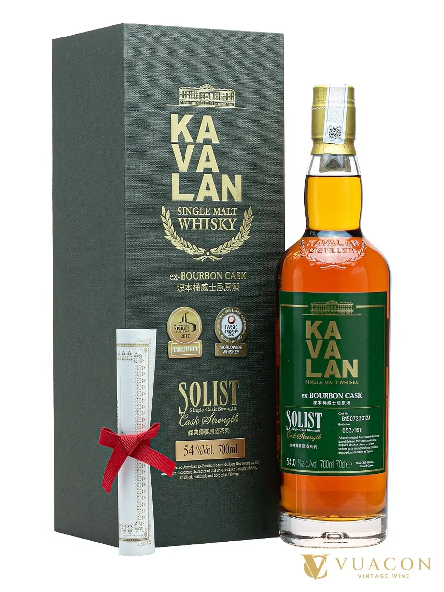 Kavalan Solist ex-Bourbon Cask Single Malt Whisky Đài Loan – cask Strength, 700ml