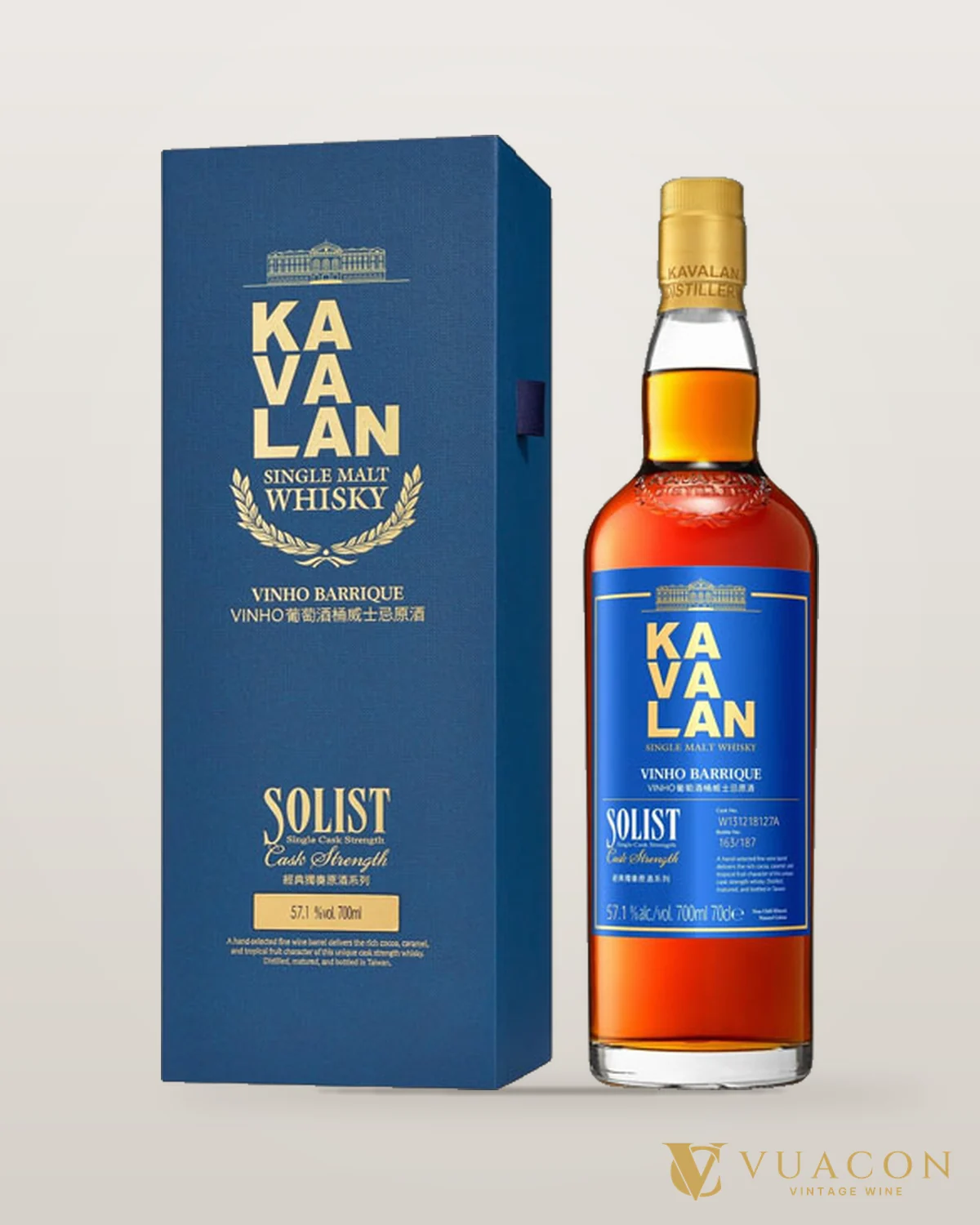 Kavalan Solist Vinho Barrique Cask Strength – chai chính hãng tại Vua Cồn