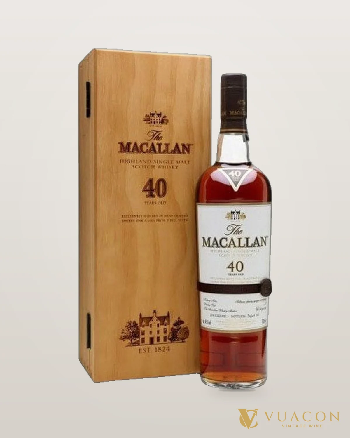 Macallan 40 Years old Sherry Oak – chai chính hãng tại Vua Cồn