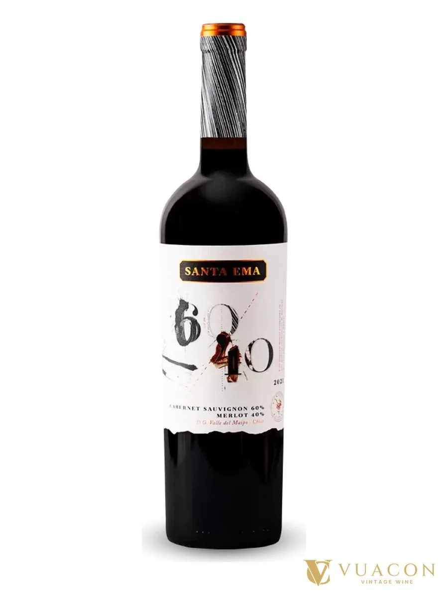 Rượu vang Santa Ema 60/40 Cabernet Sauvignon Merlot – Maipo Valley, Chile, 750ml