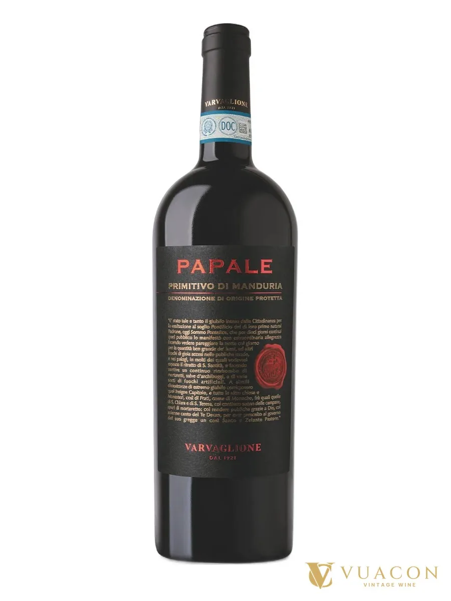 Rượu vang Varvaglione Papale Primitivo di Manduria – Ý, 750ml