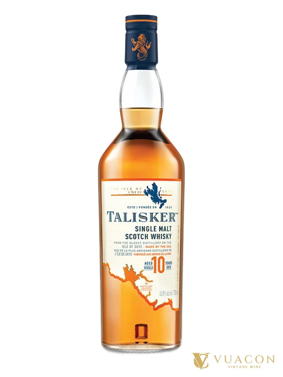 Talisker 10 năm 750ml – single Malt Scotch, Island, Scotland