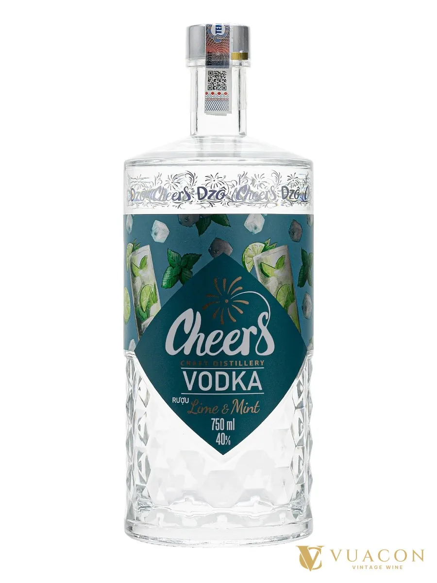 Vodka Cheers Lime & Mint – vodka mùi, Việt Nam, 750ml