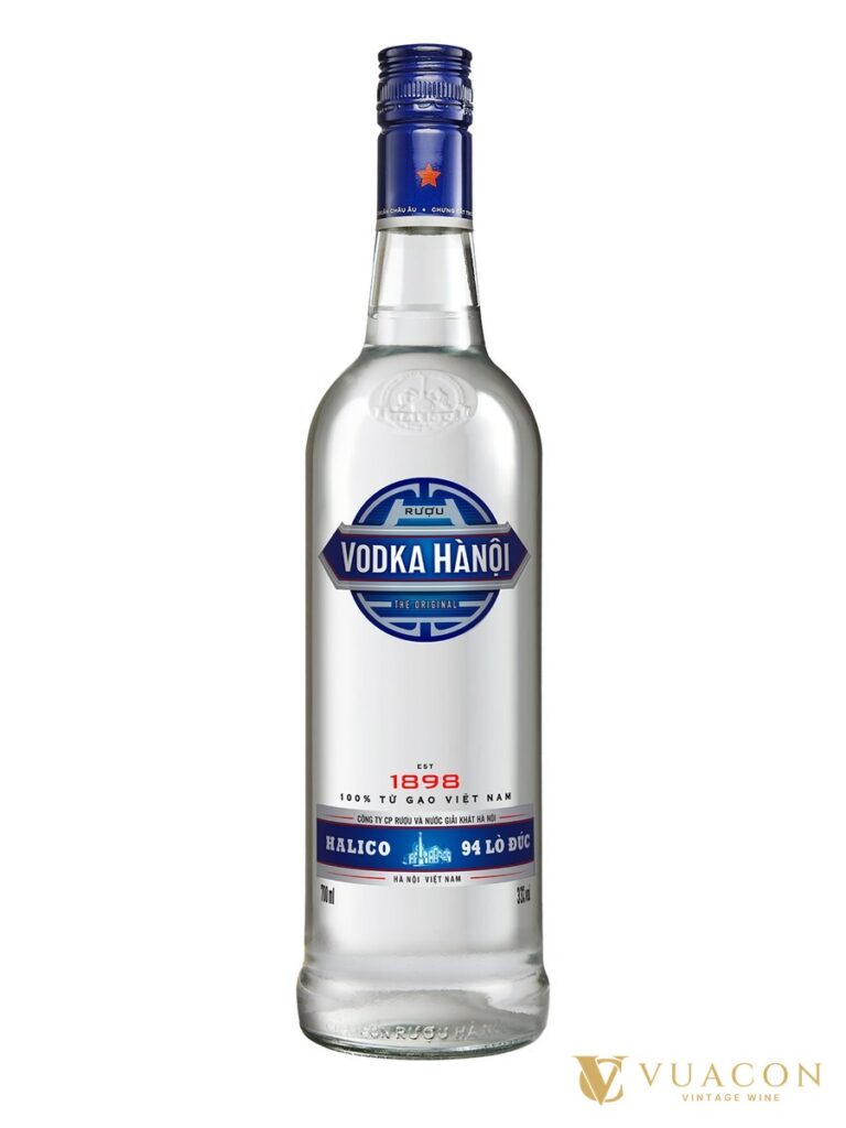 Chai Vodka Hà Nội The Original nhãn xanh, in năm 1898